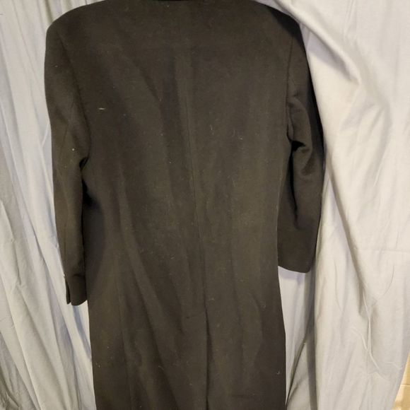 Chaps Ralph Lauren Black Trench Coat Wool Cashmere blend 38 Short - Picture 5 of 8